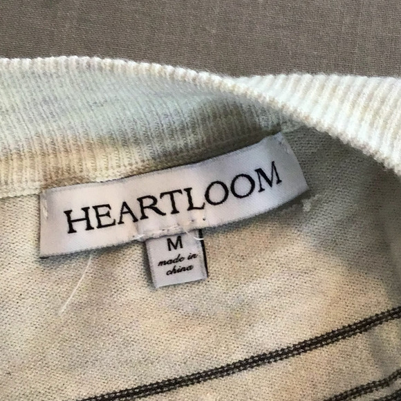 Heartloom Isme Cardigan Sweater Duster Cream w/ Black Stripes M - Picture 4 of 7